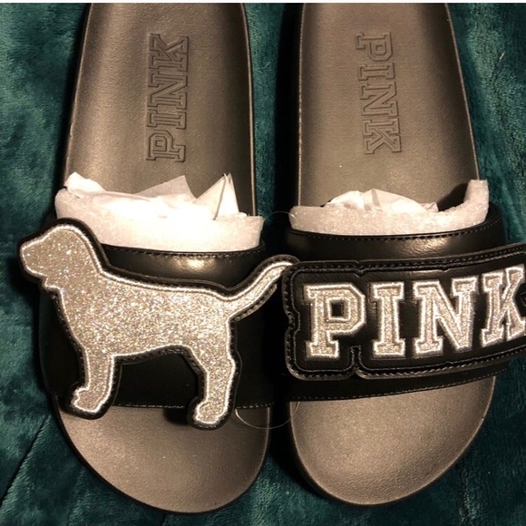 BNWT Pink Victoria’sSecret Hibiscus/PINKDog Slides - Picture 5 of 8
